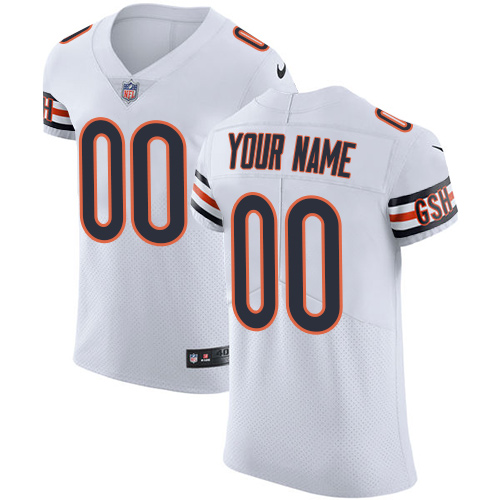 Men's Chicago Bears White Vapor Untouchable Custom Elite NFL Stitched Jersey